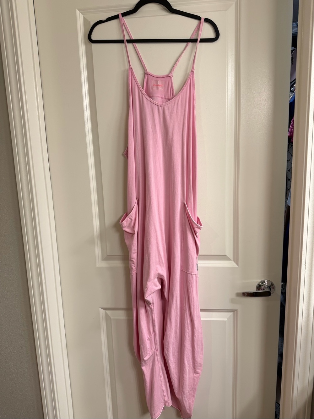 Free People Pink Relaxed Strappy Jumpsuit Romper